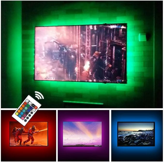 TV Backlight for 24 to 60 inches TV Monitor Back Lights Bias Lighting | TV Led Strip Lights for Sony LG Monitor HDTV Wall Mount Stand Work Space Gaming Room Decor LED Bias Ambient Mood Lighting
