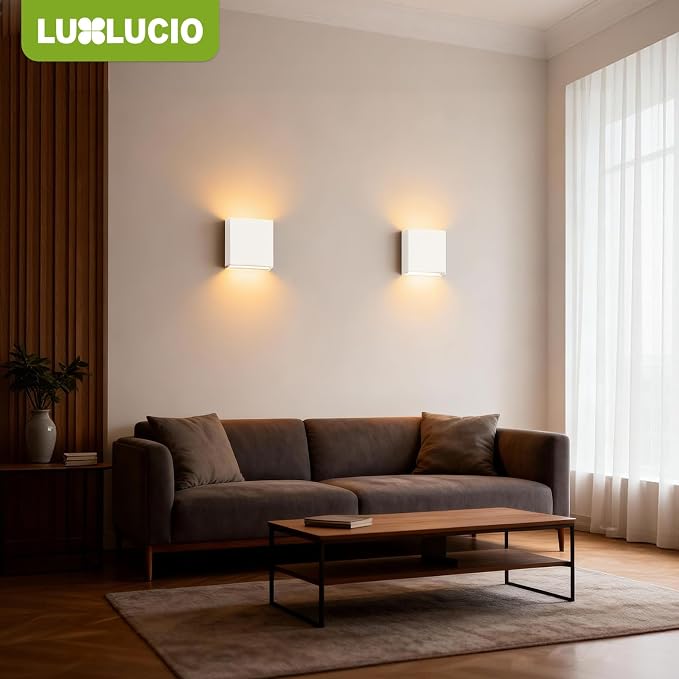 2 Pack Indoor Outdoor White Up and Down LED Wall Light, Modern Bedroom/Porch Wall Lamp, IP65 Waterproof, 5%-100% Dimmable 18W 1620lm, 5CCT (2700K-5000K), CRI90+, 120V-277V