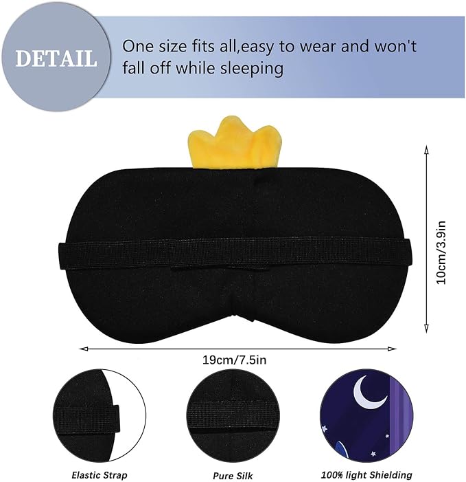 Cute Sleep Masks Cartoon Animal Eye Mask Plush Sleeping Mask & Travel Blindfold - Funny Novelty Eye Shade for Women Men (Chick)