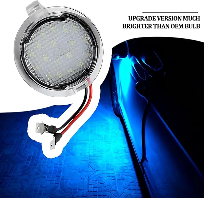 2PCS Car LED Side Mirror Puddle Lights, Vehicle Puddle Lamp Indicator, Automotive Mirror Signal LED Lamps Replacement Accessories, Compatible with Explorer Edge Mondeo (Blue)