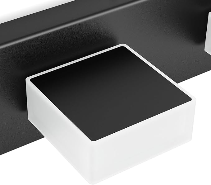 Ralbay Black Bathroom Vanity Lights 24inch Metal Acrylic LED Modern Bathroom Wall Lighting Fixtures Over Mirror Matte Black (White Light 6000K, Non-dimmable)