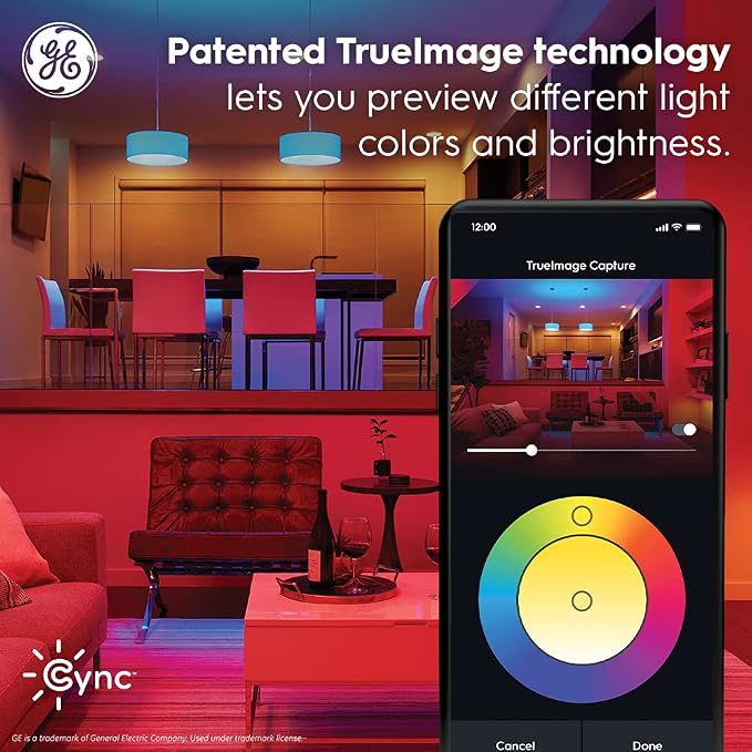 GE Cync Smart LED Strip Light,Color Changing Room Decor LED Light Strip,Works with Alexa and Google Home,Matter Compatible,LED-Lights for Bedroom,Millions of Colors and White Tones,16 Feet,(Pack of 3)