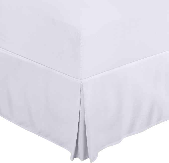 Utopia Bedding Valance Sheet Single - Soft Brushed Polyester-Microfibre - Pleated - Fits Under The Mattress & Down to The Floor - Base Bed Skirt (White)
