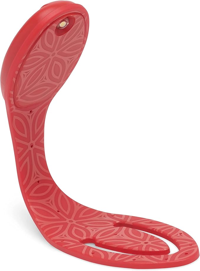Gifts for Readers & Writers Book Light, Clip On Reading Light for Bed, 2in1 Flexilight & Bookmark, Small & Lightweight with a Soft Glow, 2 Batteries Included, Red