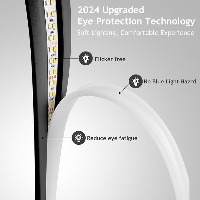 NUÜR Modern Table Lamp, Stepless Dimmable LED Spiral Lamp for Living Room, Contemporary Nightstand Lamp, Black Bedside Table Lamp for Bedroom, Home, Office