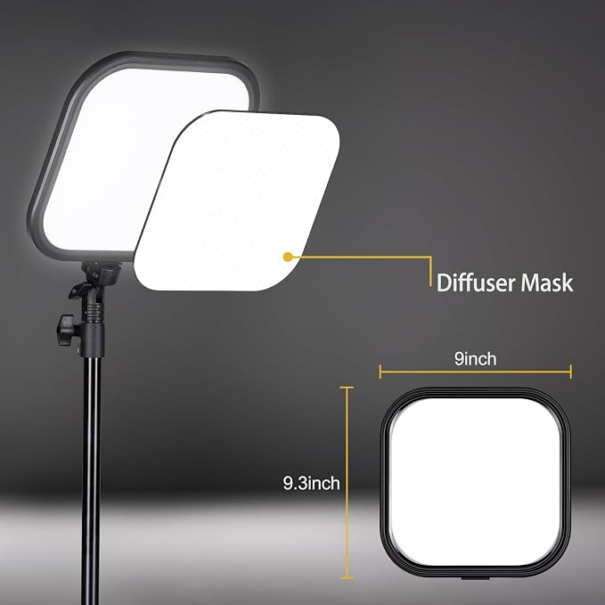 2-Pack LED Video Light Kit, 15W Studio Light,2500-8500K Color temperatue with Tripod Stand&Phone Holder,78" Dimmable Stream for Video Recording, Game Streaming, Photography, YouTube