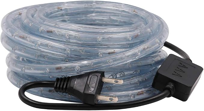 2-Wire Waterproof LED Rope Light Kit, 1/2" Rope Light, 110V-120V PVC 30 LED/M Tube Lights Strip for Background, Outdoor, Christmas, Home Decoration (3.3ft/1m, Green)