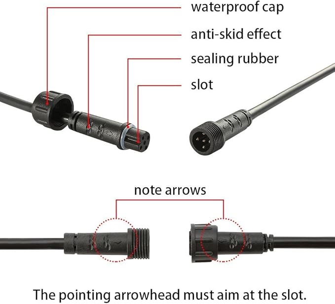Pack of 5, FVTLED 2m 6.56ft 5Pin Extension Cable Wire with Male and Female Connectors at Both Ends Only for FVTLED RGBW LED Deck Light