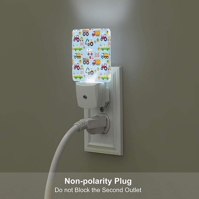 Cartoon Truck Night Light Plug-in Led Nightlights Auto Dusk-to-Dawn Sensor Lamp for Bedroom Bathroom Kitchen Hallway Room Decorative for Kids Toddler