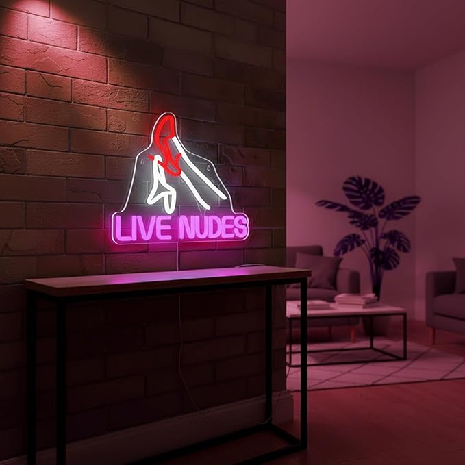 Live Nudes Neon Sign for Wall Decor, Sexy Lady Leg LED Neon Lights for Man Cave, Bar, Club, Bedroom, Game Room, Garage, Bachelorette Party Decor