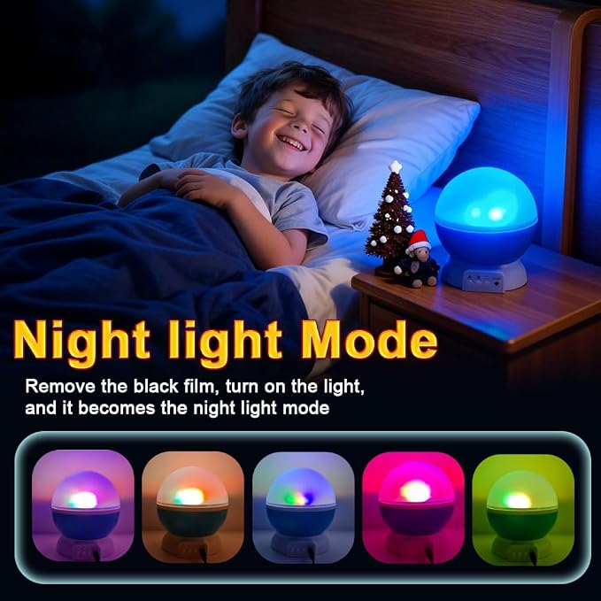 LED Lights USB or Battery Night Light,Bedroom Lights Stars and Moon Night Light for Kids, Stars and Moon Projector Color Changing Lights,Rotating Portable Room Projector Birthday Gifts.（Blue）