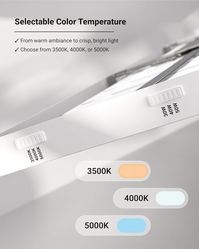 Sunco 10 Pack 1x4 LED Flat Panel Light, Dual Selectable CCT 3500K/4000K/5000K & Wattage 30W/40W/46W, 5700LM, 0-10V Dimming, Surface Mount, Matte White, Drop Ceiling Fixture - ETL DLC | 5700LM, Selectable Wattage 30W/40W/46W, Selectable CCT 3500K/4000K/...