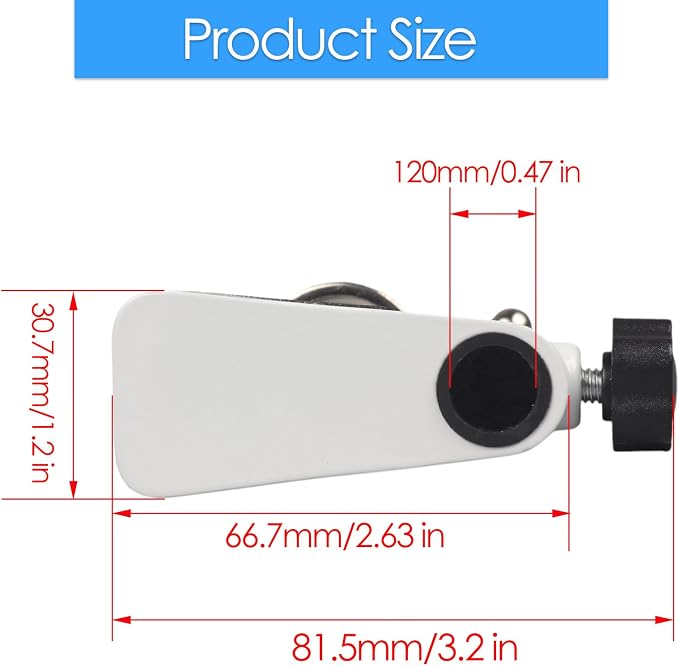 Universal C-Clamp Lamp Holder Desk Mount Clamp Base for Swing Arm Lights, DIY Lighting, Monitors, Workbenches (white)