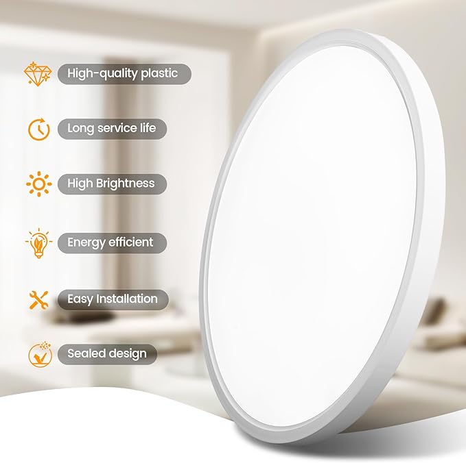 TALOYA Flush Mount Ceiling Light,8 Pack,12 Inch,20W,5000K Daylight Super Slim LED Ceiling Light for Bedroom, Living Room, Kitchen, Laundry and Hallway