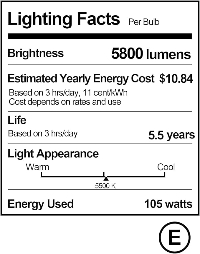 EMART Full Spectrum Light Bulb, 105W Spiral CFL 5500k Daylight for Softbox Lighting Kit, Replacement Lamp for Photography Photo Video Studio, Household Use, Portrait Shooting -2PACK