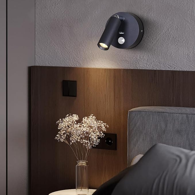 Surface Wall Mounted Reading Light Sconces Lamp Touch Dimmer Switch LED 3W Warm White 3000K 2PCS (Hardwired)