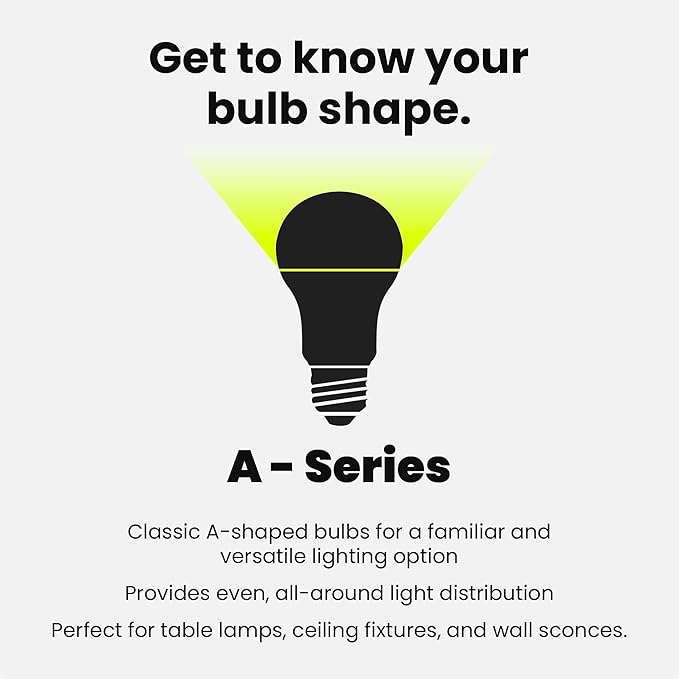 Feit Electric A19 LED Light Bulb, 60W Equivalent, Dimmable, 800 Lumens, E26 Medium Base, 3000K Bright White, CRI 90, 25,000 Hour Lifetime, UL Listed, Damp Rated, 4 Pack, OM60DM/930CA/4