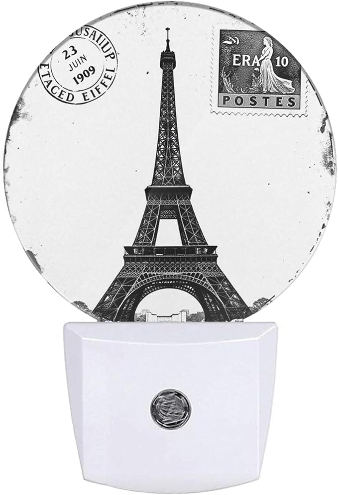 EKOBLA Eiffel Tower Night Light, Vintage Paris Landmark Night Lights Plug Into Wall with Auto On/Off for Living Room and Bedroom
