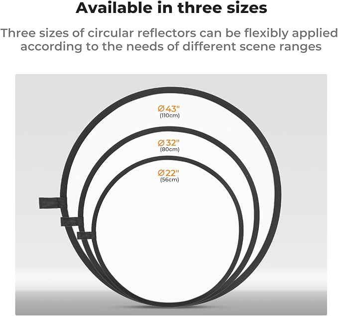 K&F CONCEPT 5-in-1 Light Reflector 43"(110cm) Photography Diffuser Collapsible Portable for Studio and Outdoor Lighting Gold Silver White Black Translucent