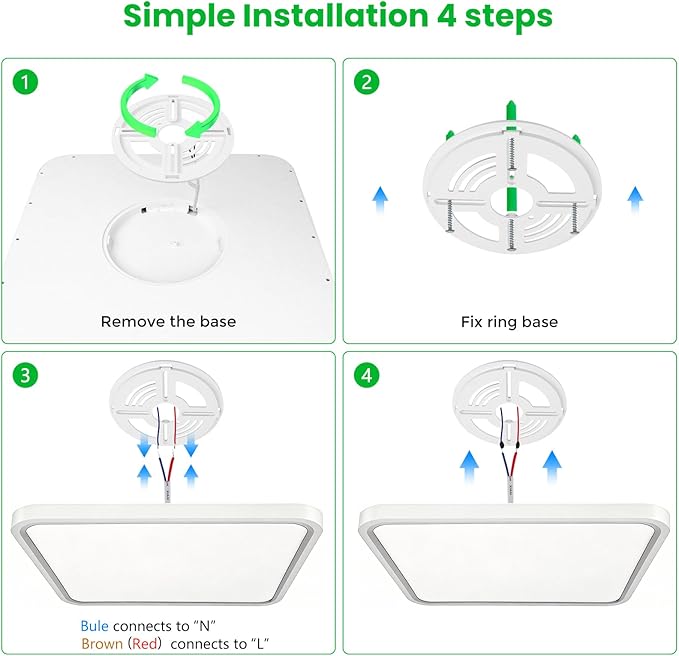15.7Inch 32W Square LED Ceiling Light Fixtures Flush Mount, 5000K Daylight White LED Ceiling Lamp, Surface Mount Modern Ceiling Lights, White Slim Flat Panel Lighting for Bedroom, Kitchen, Bathroom