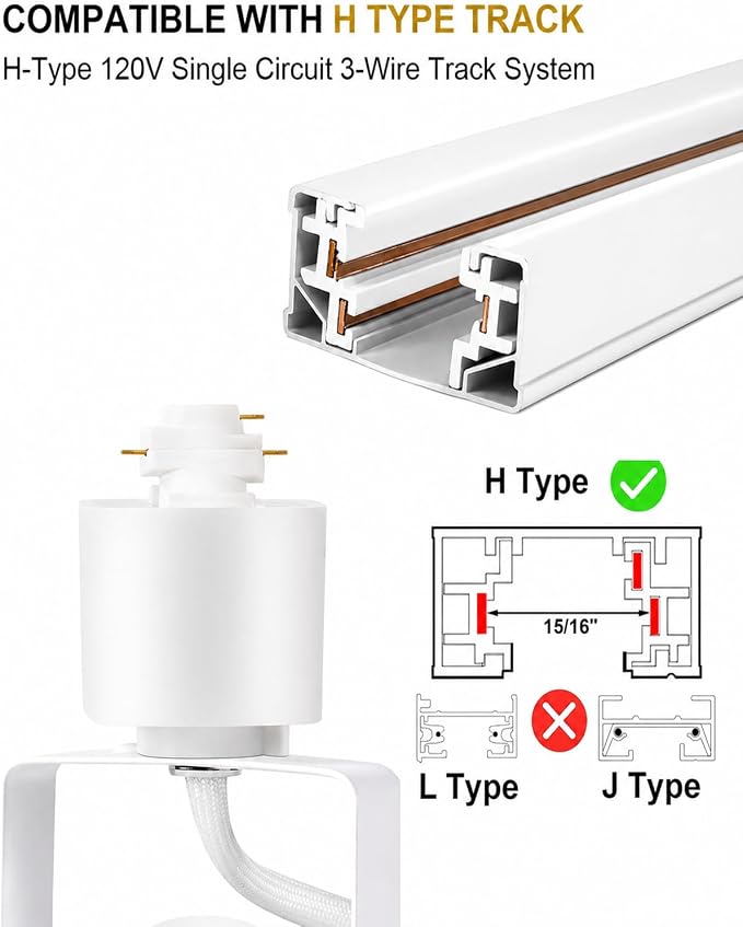 12 Pack LED Track Lighting Heads with Remote, 2700K-6500K Stepless Color Dimming H Type Track Light Fixtures, 10W 1000LM Dimmable Ceiling Spotlight for Kitchen Accent Art,White
