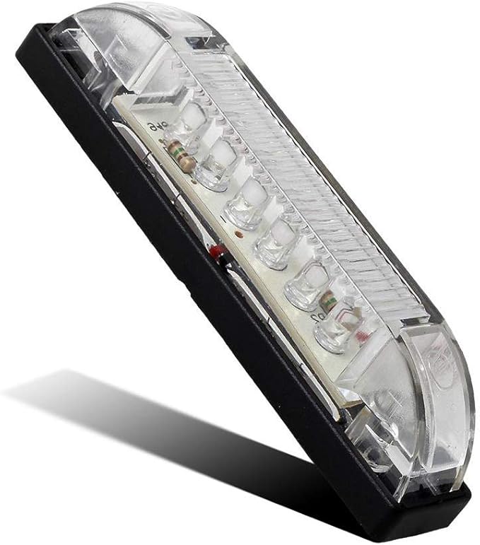 Partsam 4" Ultra-Thin-Line White 9 LED Utility Light Bar, Sealed Clear Lens Marine Boat Lights, Trailer Car RV Camper Car Pickup Dome Lighs, Marker Lights, Under Hood Lights