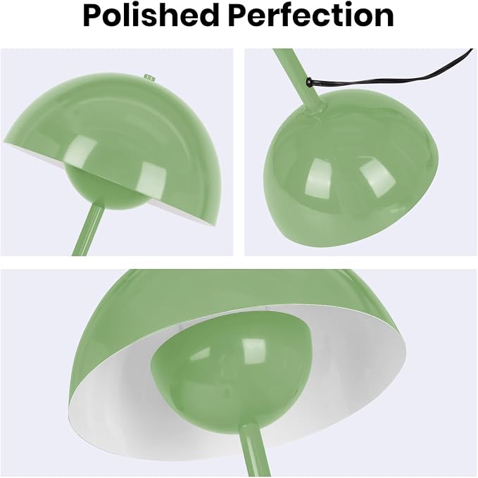Coucrek Floor Lamp, 66'' Industrial Standing Lamp for Living Room | Tall Lamp with Unique Reflecting Shade, Mid Century Modern Ambient Lighting for Bedroom Corner, Pastel Green