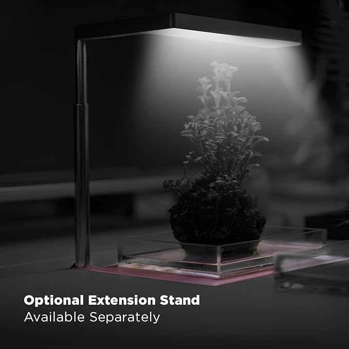 Flat Nano 15W Full Spectrum Aquarium Light, 4 Level Dimmable Plant Light, IP54 Waterproof Freshwater Use Only, Suitable for 2-9 Gallon Rimless Fish Tanks, Terrariums, & Potted Plants, Rose Gold