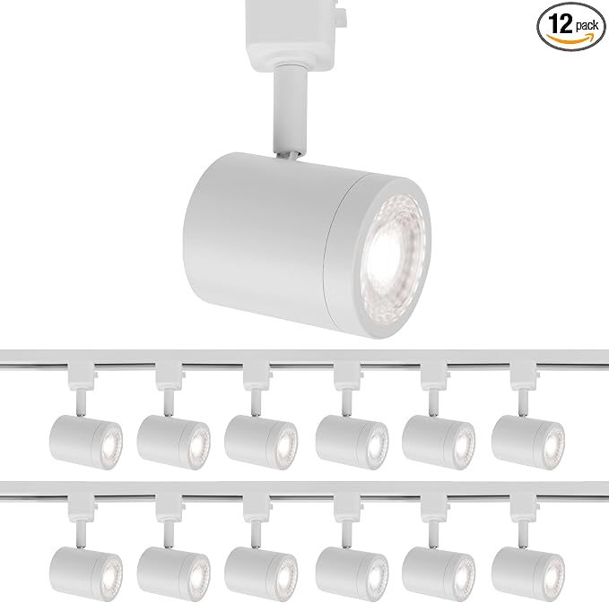WAC Lighting Charge 8010 LED Adjustable Track Head 5-CCT Selectable 9W 865 Lumens Fully Dimmable in White for H-Style 3 Wire Track (Pack of 12)