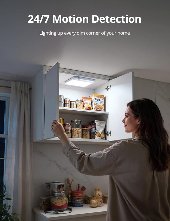 Bojim Magnetic Rechargeable Battery Operated Motion Sensor Ceiling Light | Magnetic Wireless Lights IP44 Waterproof & Dimmable 3CCT No Wiring for Closet Bedroom Pantry Garage