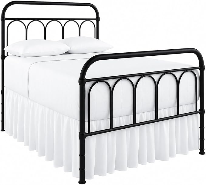 Ruffled Bed Skirt with Split Corners-Dust Ruffle - 18" Drop 100% Microfiber Soft,Sheen & Luxurious Look - Bed Skirts (White -Queen)