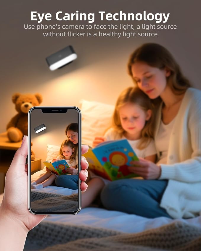 Battery Operated Wall Sconce Set of 2, Rechargeable LED Wall Mounted Light with Remote Control, Stick On Magnetic Wall Lights for Bedroom, 3 Modes Dimmable Bedside Reading Wall Lamps for Bedroom | Rechargeable Wall Lights, 3 Lighting Modes, Easy Stick-...