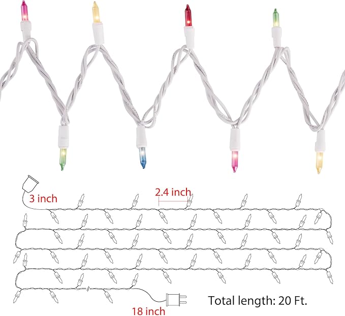 Easter Decorations Mini String Lights - 26.5 feet 100 Count Mini Light Set on White Wire Plug in End to End Connectable for Indoor Outdoor Party Yard Garden Patio Home Easter Decor, Multicolored