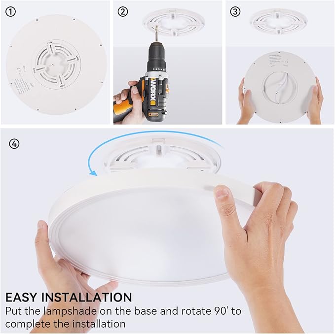 6Pack Flush Mount 12 Inch 3200LM LED Ceiling Lights, White 28W Slim Round Day White 6000K Thin Flat Surface LED Ceiling Light 120V 300W Equivalent