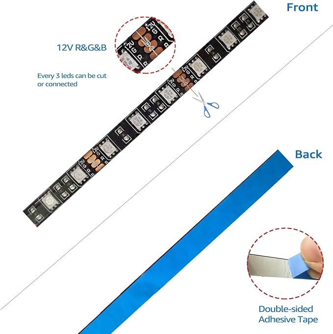 5M Black PCB 5050 RGB LED Strip Waterproof IP65 300 SMD Black PCB Board DC 12V Flexible Light