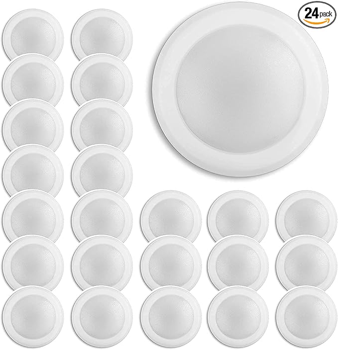 7.5" LED Dimmable Flush Mount Light Fixture - Closet Light, 16.5W (120W Equivalent), 120V, 5000K, Wet Location - 4/6" J-Box (Bright White, 24 Pack)
