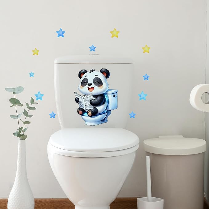 Glow in The Dark Wall Stickers Cartoon Animal Night Blue Light Wall Decals Cute Panda Peel and Stick Decor for Kids Room Bathroom