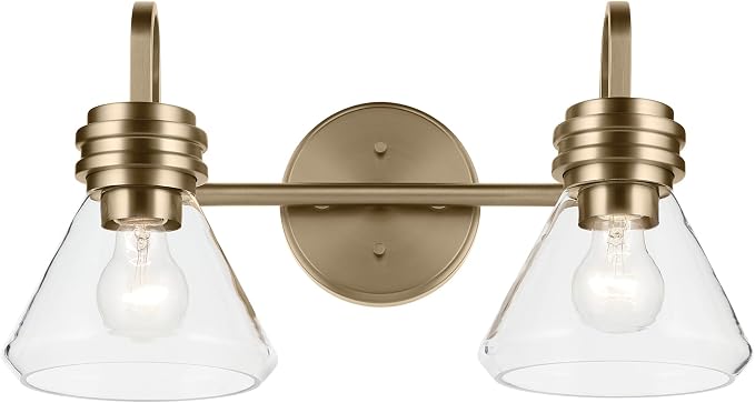 Kichler 6-Light Bathroom Vanity Light, Brushed Nickel | Round bath bar vanity light for damp locations and mirrors (36" x 4.75"), 5018NI