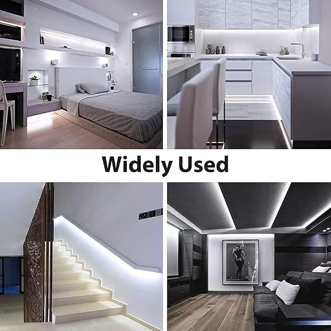 ZSLAIFU 2 Pack White USB Light Strip 5V COB Flexible Strip Light LED Backlight for Bedroom Cabinet Vanity Mirror DIY Lighting (3.28FTx2)