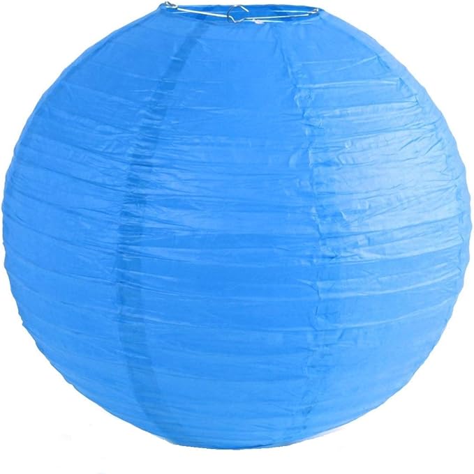 Pack of 3 Paper Lantern Lampshade Party Birthday Baby Shower Wedding Celebration Decoration (Blue, 8" (20cm))