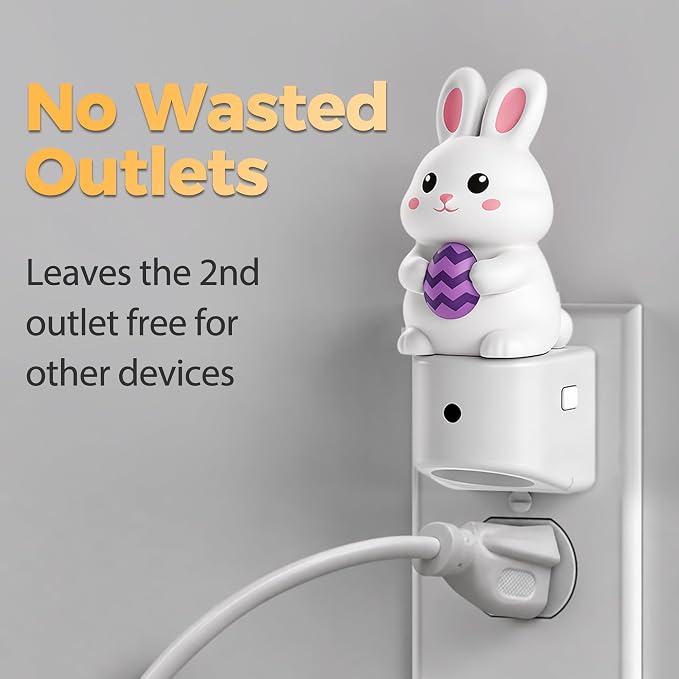 Night Light for Kids,Bunny Night Lights Plug into Wall,2 Pack | 8 Colors+ Soft White 3000K Nightlight,Dusk to Dawn Sensor,Nightlights for Kids Room Bedroom,Birthday Gift,2 Packs