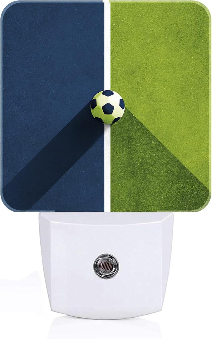 Soccer Ball Field Night Light,Plug Into Wall Decor for Stairway,Hallway,Kitchen,Dusk to Dawn Sensor Nightlights for Boys/Girls/Women/Men Room Gifts