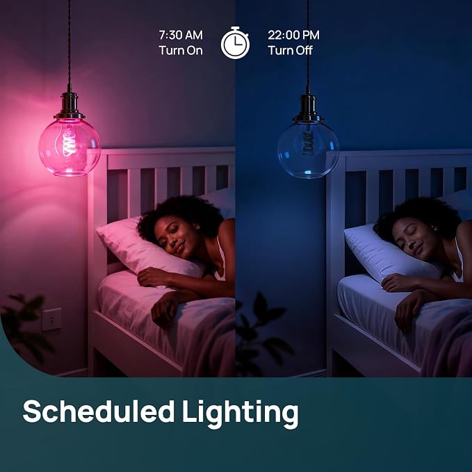 Linkind Matter Smart Light Bulbs, Work with Alexa/Apple/Google Home, 1Pack | A19 Color Edison Bulb, Voice Control, Music Sync, Timer, Tunable White(1800K-6500K), Vintage Decor E26 LED Filament 60W 850LM