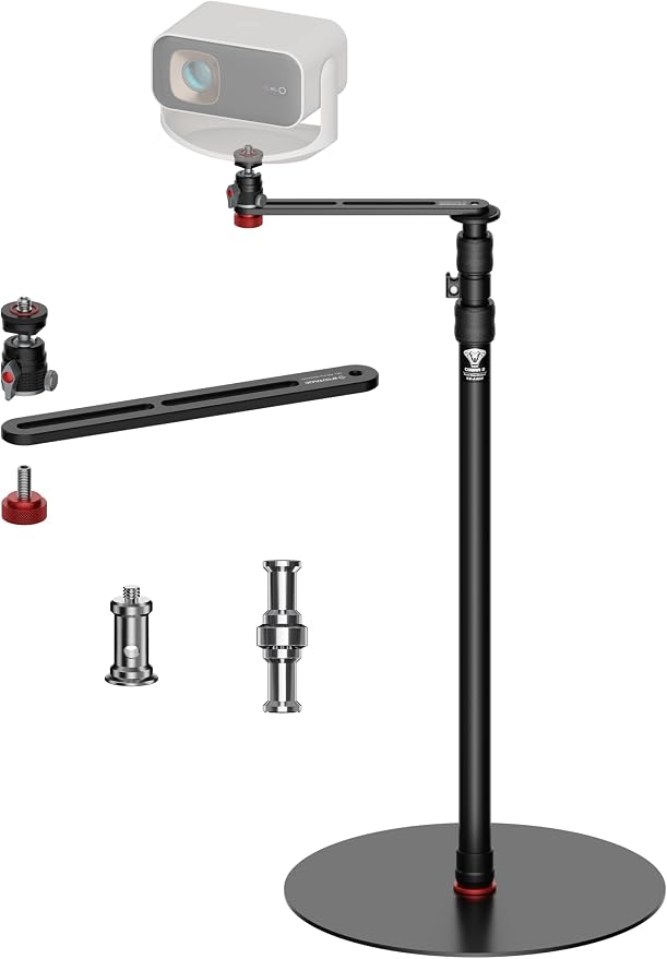 IFOOTAGE Cobra RB-A400-PE Professional Projector Stand, Heavy Duty Aluminium Tripod Stand with Adjustable Ball Head, 90° Tilt Angle, Weighted Base for Projector, DSLR, LED Light (79")