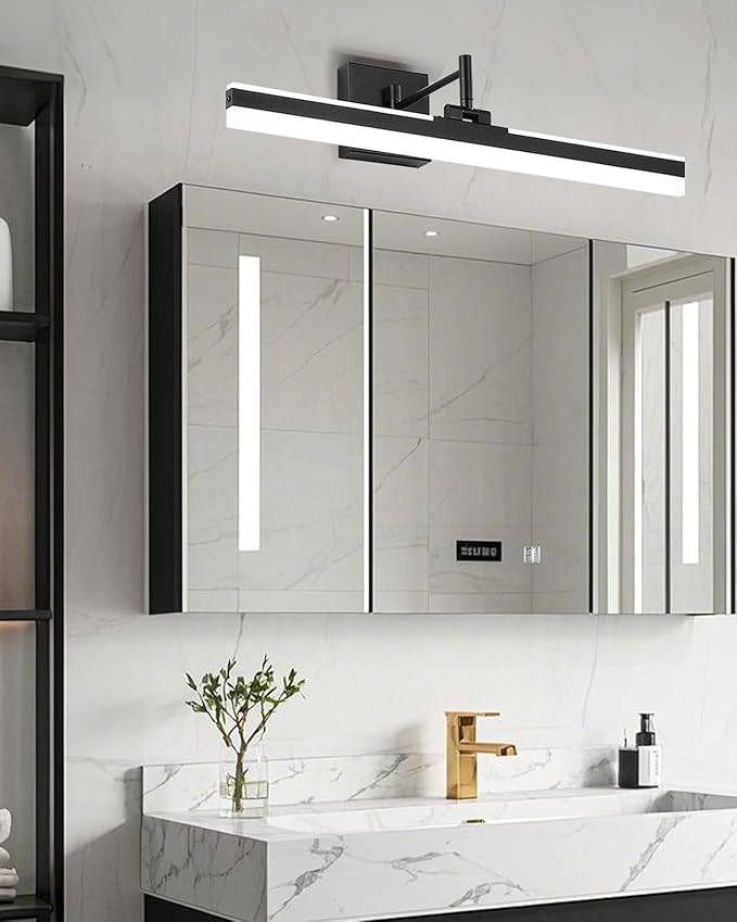 Modern LED Vanity Light,23.6‘’ Adjustable & Rotatable Bathroom Light Fixture Above Mirror, Wall Sconce, Black