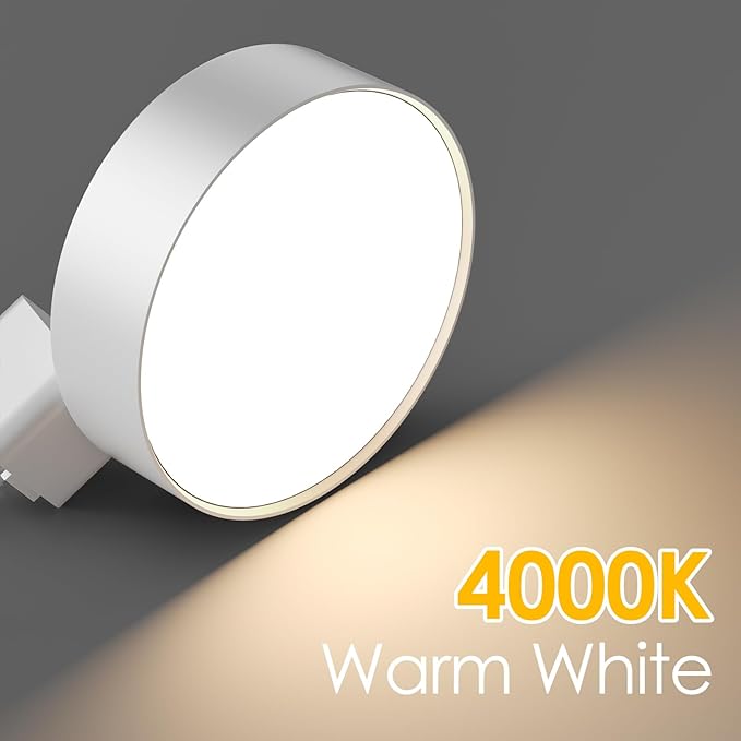 Diffuse LED Track Lighting Heads H Type Track Light Heads Dimmable Kitchen Track Lighting Fixtures Ceiling, Compatible with H Track Rails - Flicker Free CRI90+ 4000K 12W 1000lm, 6 Pack White