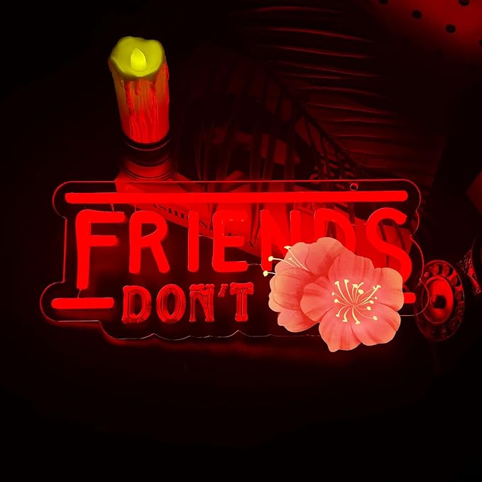 Friends Do Not Lie LED Neon Sign USB Powered Dimmable Wall Neon Sign, for Bedroom, Game Room, Bar, Party Decor, Gift for Best Friends