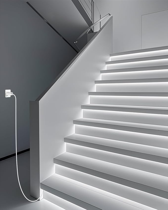 Aclorol 5V COB LED Strip Lights 6000K Cold White USB LED Strip Lights 10ft for Bedroom 8MM Width Flexible Rope Light for Kitchen Cupboard Wardrobe Staircase Counter Lighting Project 320LEDs/M CRI85+