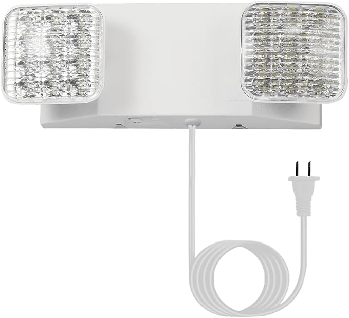 GZRUIYANG LED Emergency Lights with Battery Backup, Commercial Emergency Light Fixtures for Business Home Power Failure Emergency Exit Sign Lighting with 1.0 Meter Plug, Adjustable Square Head