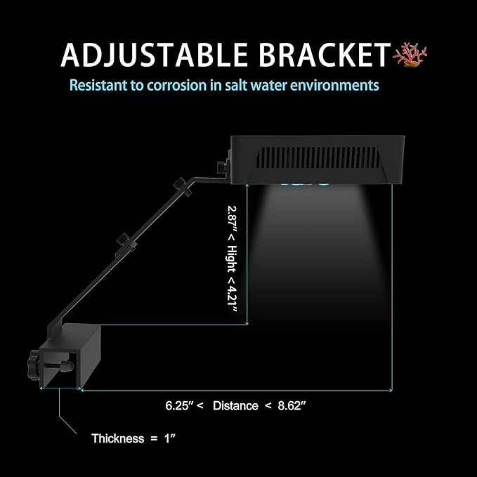 Aquarium Light –3rd Generation A029 Aquarium LED Light 30 Watts Saltwater Light with Touch Control, 5W LED Chips for Coral Reef Nano Fish Tank Marine Tanks with Timer & Screen